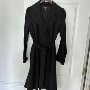 Eileen Fisher Black Double Breasted Trench Coat - Tencel!